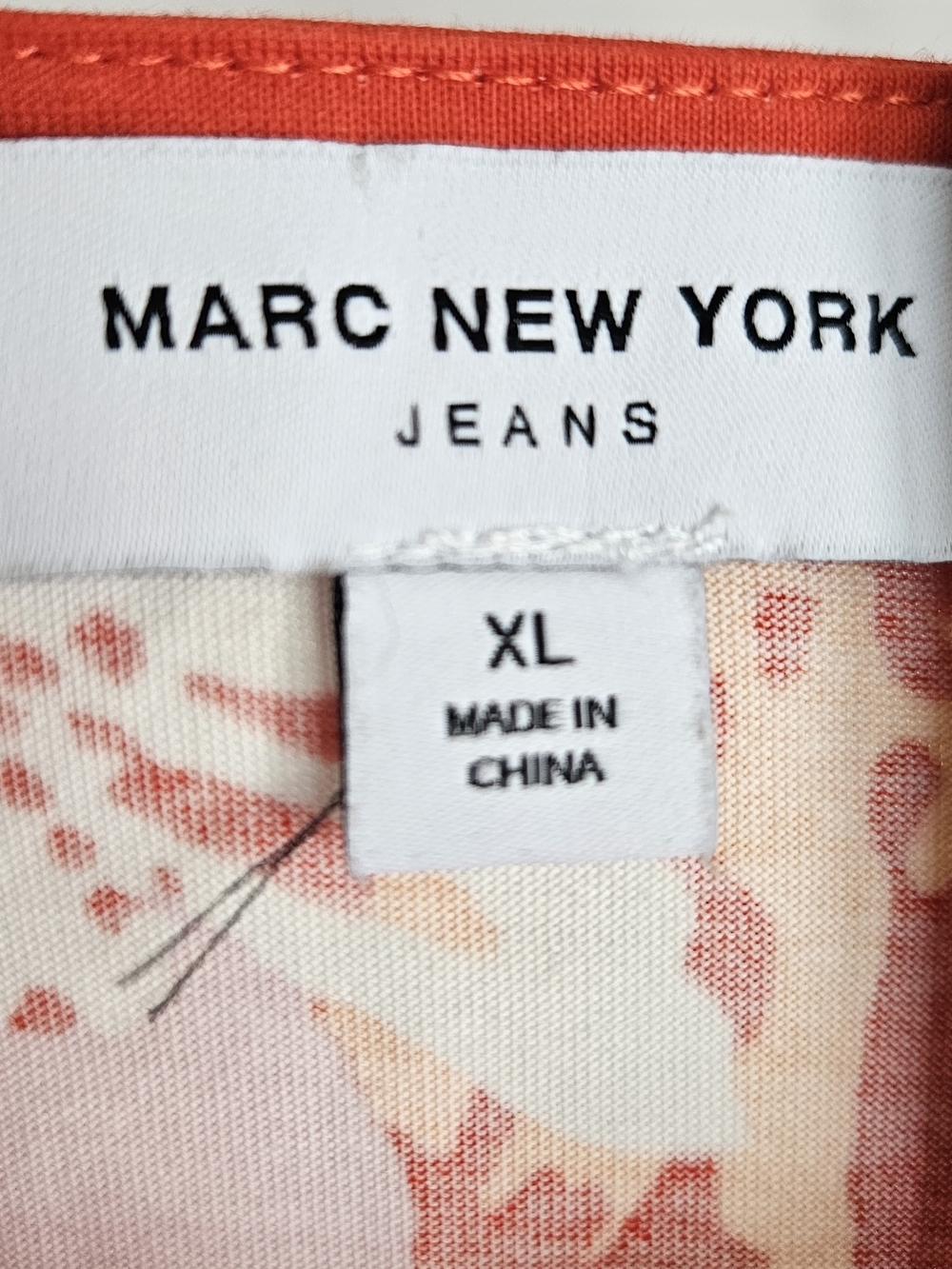 Marc New York Jeans Floral Tassel Trim Sleeveless Top Orange Pink XL - Picture 10 of 12